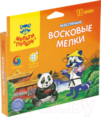 Восковые мелки Мульти-пульти Енот в Китае / OC_10469 (18цв)