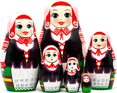 Матрешка сувенирная Брестская Фабрика Сувениров В одежде с орнаментом Молодеченского рег. / 6204