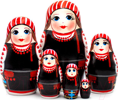 Матрешка сувенирная Брестская Фабрика Сувениров В одежде с орнаментом Неглюбского региона / 6205