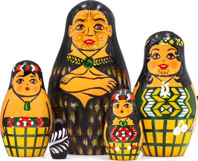 Матрешка сувенирная Брестская Фабрика Сувениров Народ Mаори / 5146