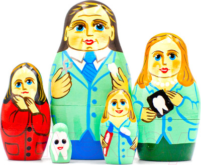 Матрешка сувенирная Брестская Фабрика Сувениров Персонала в кабинете стоматолога / 5138