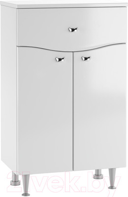 Тумба для ванной Айсберг 50 Волна с верхним ящиком В1