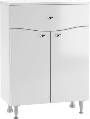 Тумба для ванной Айсберг 60 Волна с верхним ящиком В1