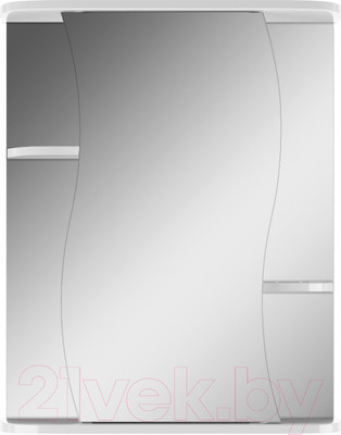 Шкаф с зеркалом для ванной Айсберг Волна 2-55 (правый)