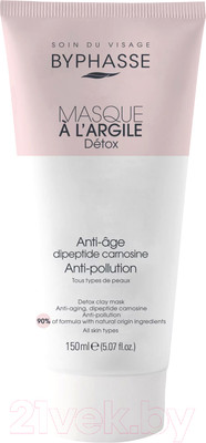 Маска для лица кремовая Byphasse Детокс антивозрастная с глиной и карнозином (150мл)