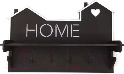 Ключница настенная ОМурМебель С полочкой (черный)