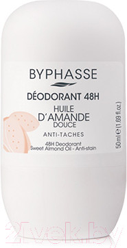 Дезодорант шариковый Byphasse Almond Oil 48H С миндальным маслом (50мл)