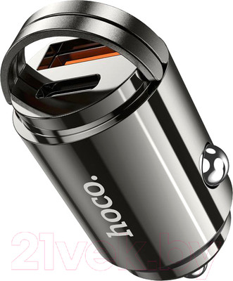 Адаптер питания автомобильный Hoco DZ7 (металлик)