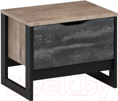 Прикроватная тумба Империал Стокгольм 1ящ (дуб гранж песочный/железный камень)