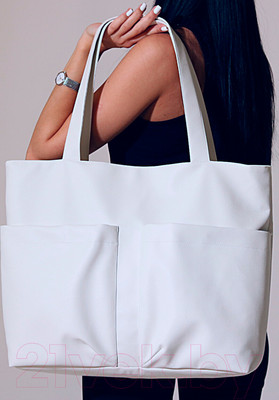 Сумка MT.Style ТОУТ с двумя карманами (белый)