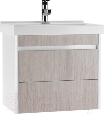 Тумба под умывальник Домино Fest 60 Uno подвесная с двумя ящиками В2 (дуб серый)