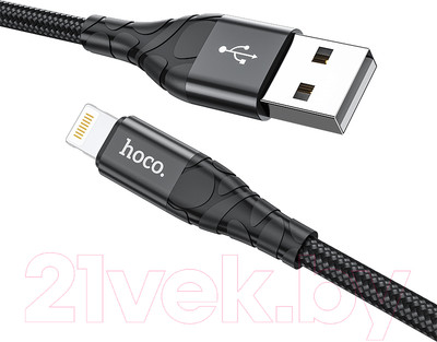 Кабель Hoco DU02 Plus Lightning (2м, черный)