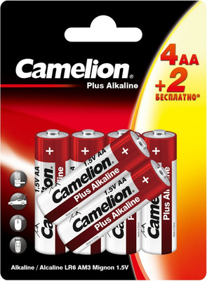 Комплект батареек Camelion LR6 BP4+2 Plus Alkaline / 14113
