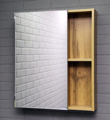 Шкаф с зеркалом для ванной Домино Craft 50