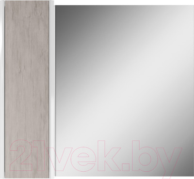 Шкаф с зеркалом для ванной Домино Uno 80 (дуб серый)