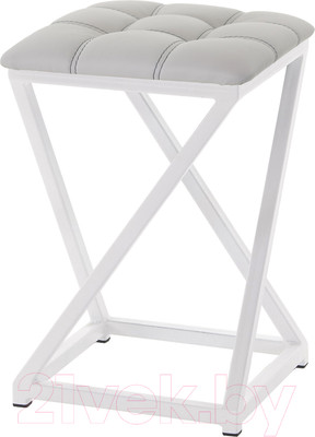 Табурет AMC Comfort 8К6.6 (кожзам серый/белый)