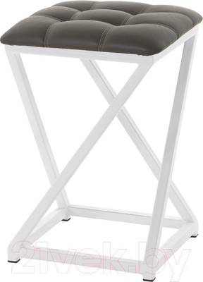 Табурет AMC Comfort 8К6.8 (кожзам серо-коричневый/белый)