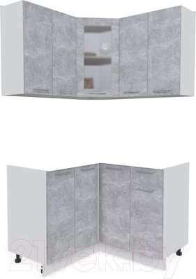 Кухонный гарнитур Интерлиния Мила 12x12 без столешницы (бетон)