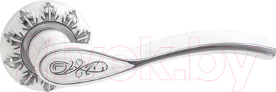 Ручка дверная Ренц Флория / INDH 17-10 SW/CP (супер белый/хром блестящий)