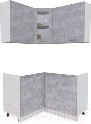 Кухонный гарнитур Интерлиния Мила 12x13 без столешницы (бетон)