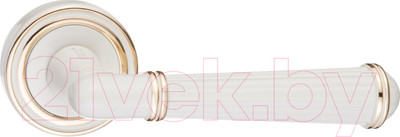 Ручка дверная Ренц Новара / INDH 625-16 W/GP (белый/латунь блестящая)