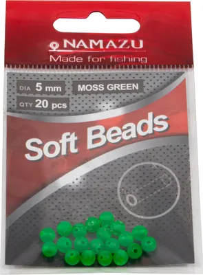 Набор бусин рыболовных Namazu Soft Beads 5мм / N-SBF-09 (20шт, темно-зеленый)