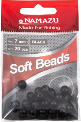 Набор бусин рыболовных Namazu Soft Beads 7мм / N-SBF-15 (20шт, черный)