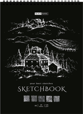Скетчбук ArtSpace Black line. House / SkА520_38361 (20л, черный)