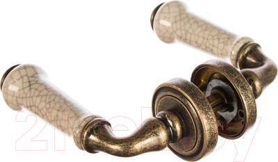 Ручка дверная Ренц Сиракузы / INDH 617-16 OB/OC (бронза состаренная/состаренная керамика)