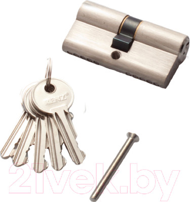 Цилиндровый механизм замка Ренц 60мм К-К Стандартный ключ / INCS 60 SN (никель матовый)