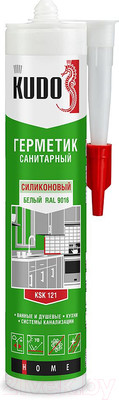 Герметик силиконовый Kudo Санитарный / KSK-121 (280мл, белый)