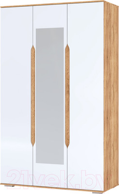 Шкаф Столица Мебели Валирия 3х створчатый / ШК 032 (белый глянец/дуб крафт золотой)
