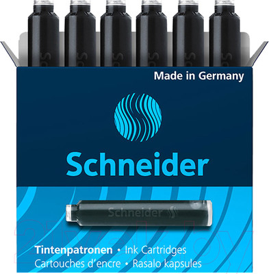 Чернила для перьевой ручки Schneider 6601 (6шт, черный)