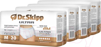 Трусы впитывающие для взрослых Dr.Skipp Ultra M (80шт)