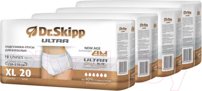 Трусы впитывающие для взрослых Dr.Skipp Ultra XL (80шт)