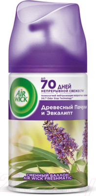 Сменный блок для освежителя воздуха Air Wick Pure 5 Эфирных Масел Древесный Пачули и Эвкалипт (250мл)