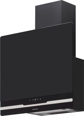 Вытяжка наклонная Krona Domenika 600 S / КА-00005478 (черный/нержавеющая сталь)