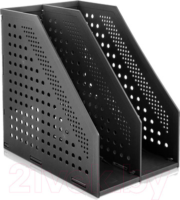 Лоток для бумаг Deli Двойной / 78999 (темно-серый)