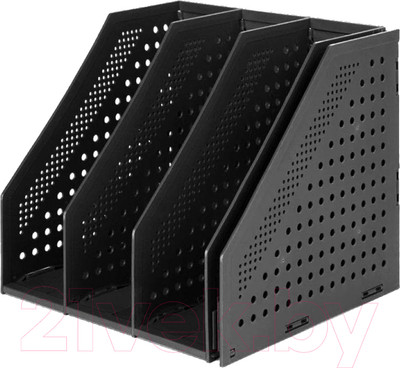 Лоток для бумаг Deli Вертикальный / 78996 (темно-серый)