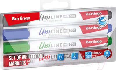 Набор маркеров Berlingo Uniline WB300 / BMc_30509 (4цв)