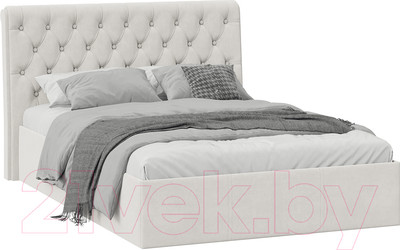 Полуторная кровать ТриЯ Скарлет универсальная тип 1 140x200 (велюр бежевый)