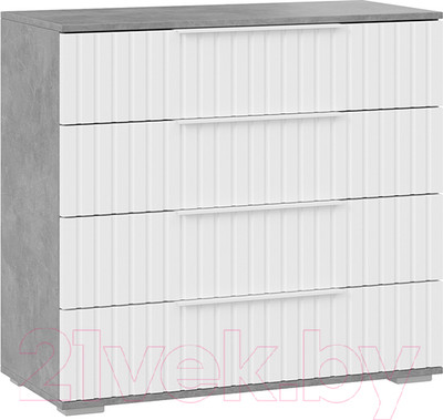 Комод ТриЯ Хилтон (ателье светлый/белый матовый)