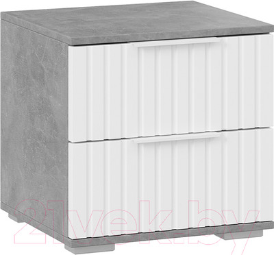 Прикроватная тумба ТриЯ Хилтон (ателье светлый/белый матовый)