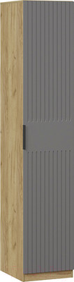 Шкаф-пенал ТриЯ Хилтон для белья (дуб крафт золотой/графит матовый)