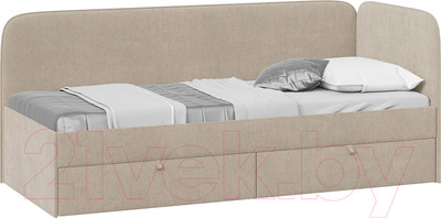 Кровать-тахта ТриЯ Молли 900 тип 1 (микровелюр Scandi Cream 03)
