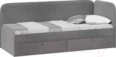Кровать-тахта ТриЯ Молли 900 тип 1 (микровелюр Scandi Graphite 22)