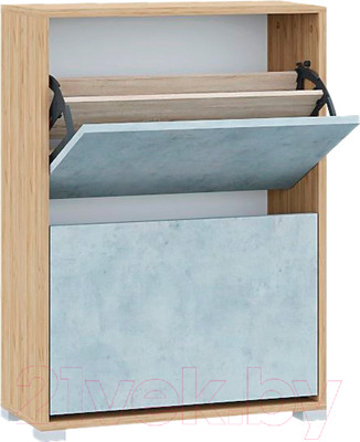 Тумба для обуви Горизонт Мебель Домино (золотой крафт/бетон)