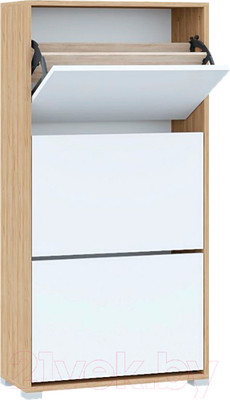 Тумба для обуви Горизонт Мебель Домино XL (золотой крафт/белый)