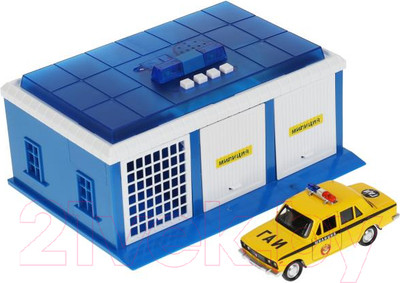 Паркинг игрушечный Технопарк Пост ГАИ / GARAGE-22SL1XCAR-POL2
