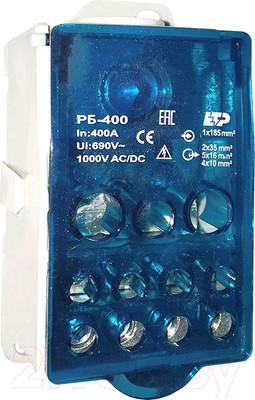 Распределительный блок на DIN-рейку ETP РБ-400 1П 400А / 68811